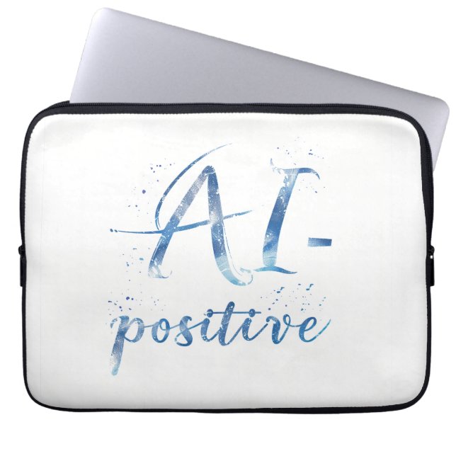 AI-Positive Text Art Laptop Sleeve (Front)