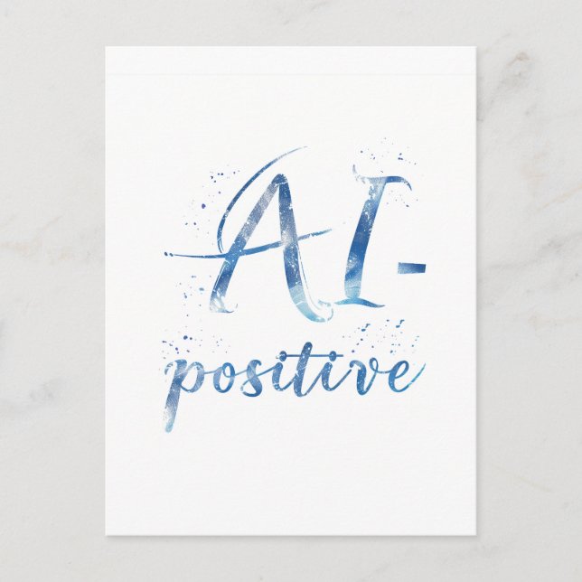 AI-Positive Text Art Postcard (Front)