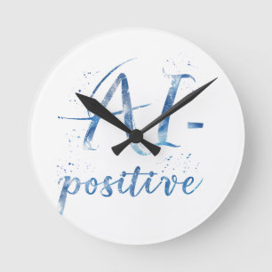 AI-Positive Text Art Round Clock