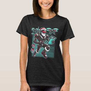 AI Powered Santa Robot with Drones and Christmas L T-Shirt