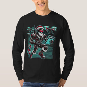AI Powered Santa Robot with Drones and Christmas L T-Shirt