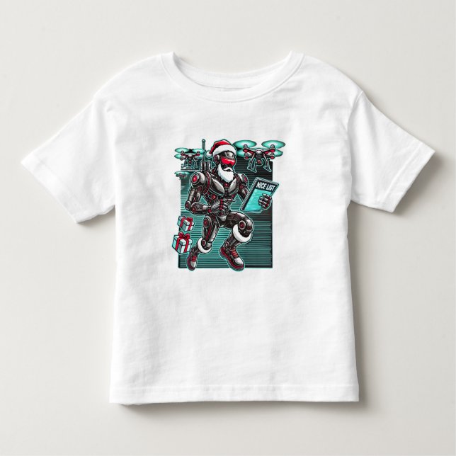 AI Powered Santa Robot with Drones and Christmas L Toddler T-Shirt (Front)