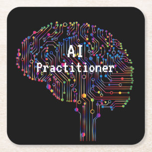 AI Practitioner of Artificial Intelligence Tech Square Paper Coaster