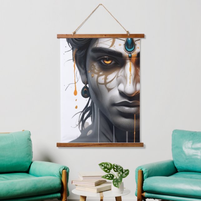 AI-Printed The Lord Krishna Hanging Tapestry (Living Room)