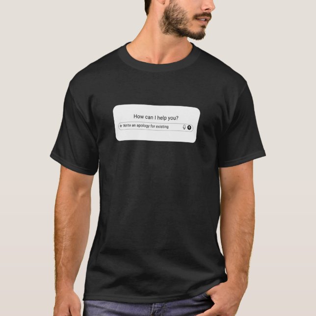 AI Prompt Box Write an Apology for Existing T-Shirt (Front)
