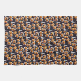 AI Pumpkin Jack O Lantern Treats Kitchen Towel