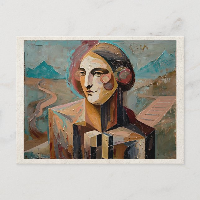 AI Remix Artwork Abstract Woman Postcard (Front)