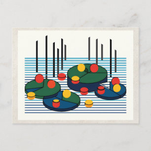 AI Remix Artwork Bauhaus Waterscape Postcard