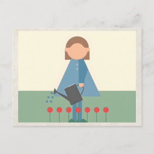 AI Remix Artwork Minimalism Garden Postcard