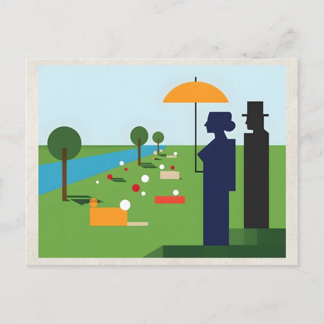 AI Remix Artwork Minimalism Landscape Postcard (Front)