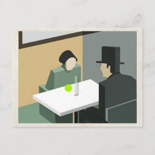 AI Remix Artwork Minimalism Man and Woman Postcard
