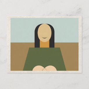AI Remix Artwork Minimalism Woman Postcard