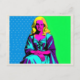 AI Remix Artwork Pop Art Woman Postcard