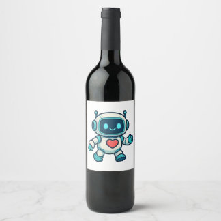 AI & Robot Characters Wine Label