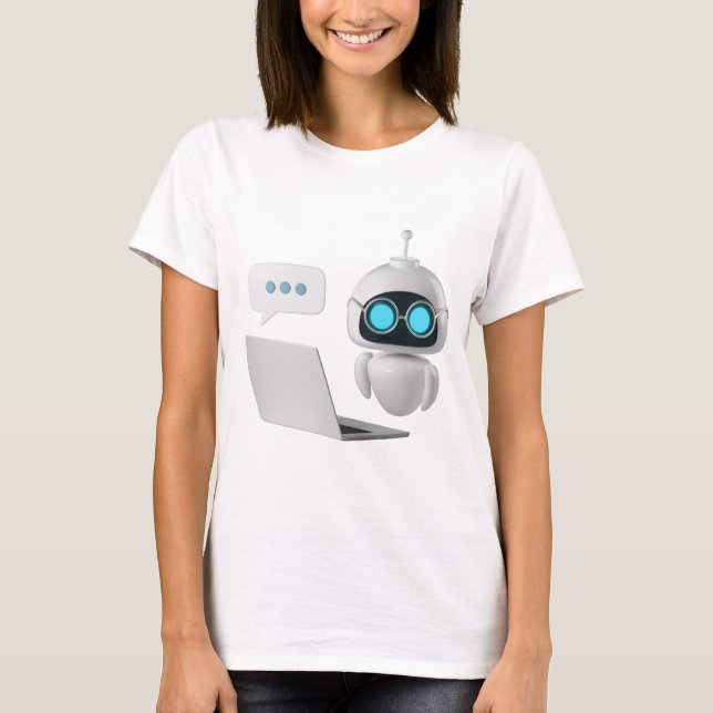 AI Robot T-Shirt – Futuristic Tech Design Tee (Front)