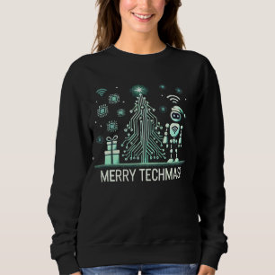 AI Robot with Tech Christmas Tree – Merry Techmas Sweatshirt