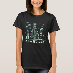 AI Robot with Tech Christmas Tree – Merry Techmas T-Shirt