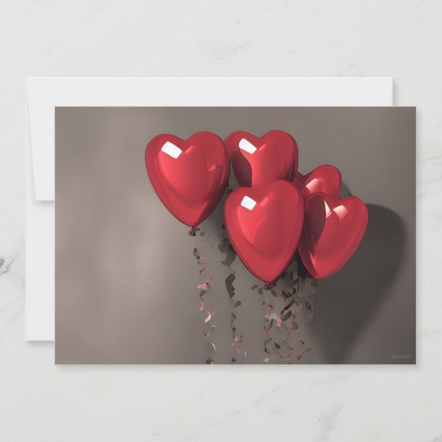 Ai Robots Valentines Day Hearts Holiday Card (Front)