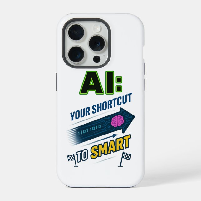 AI Shortcut to Smart Funny Artificial Intelligence iPhone Case (Back)