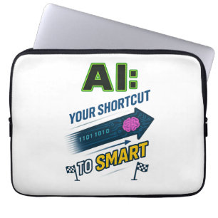 AI Shortcut to Smart Funny Artificial Intelligence Laptop Sleeve