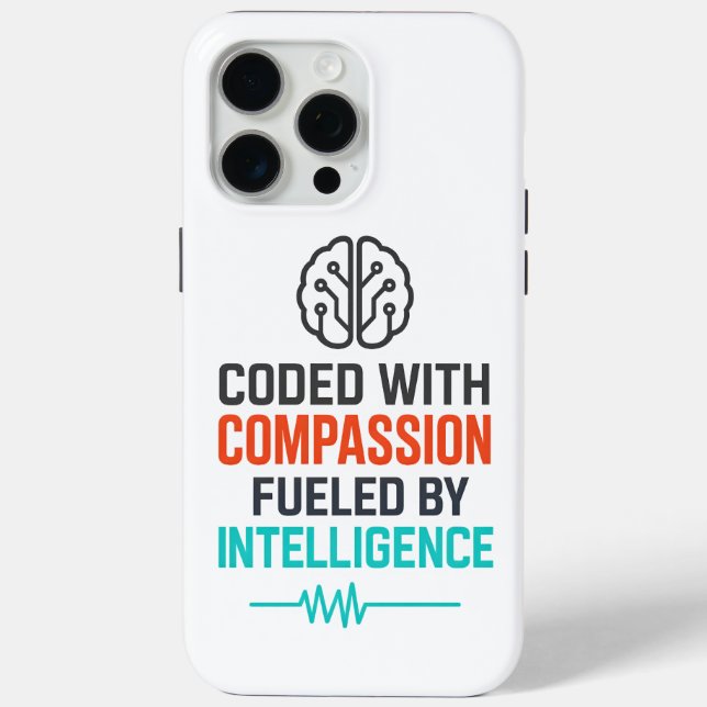 AI Slogan – Coded with Compassion Fuelled Case-Mate iPhone Case (Back)