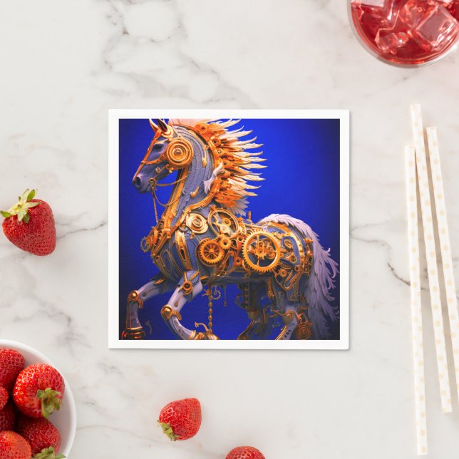 Ai Steampunk Horse Napkin (Insitu)