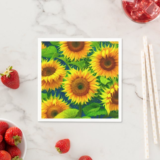 Ai Sunflowers Napkin (Insitu)