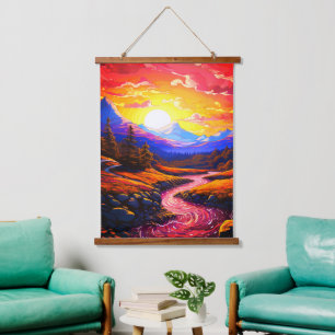 Ai Sunset Hanging Tapestry