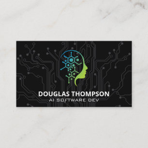 AI Tech Logo   Circuit Board Business Card