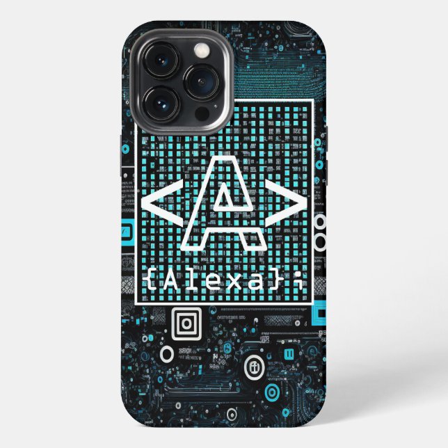 Ai - Technology - Coding Monogram - Letter A iPhone Case (Back)