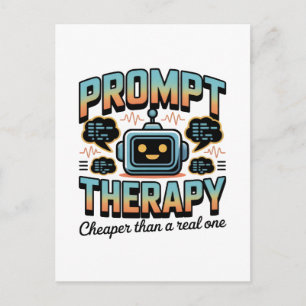 AI Therapy Graphic – Prompt Engineering Design Postcard