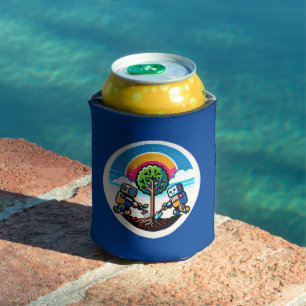AI Tree Planter Sticker Eco-Friendly Robot Design Can Cooler
