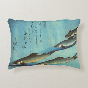Ai (Trout) - Hiroshige's Colour Japanese Fish Prin Decorative Cushion