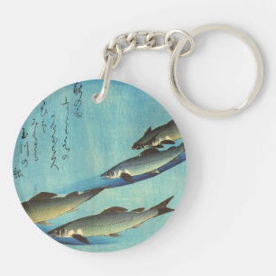 Ai (Trout) - Hiroshige's Colour Japanese Fish Prin Key Ring