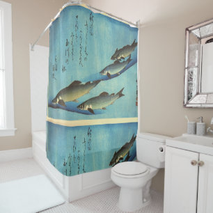 Ai (Trout) - Hiroshige's Colour Japanese Fish Prin Shower Curtain