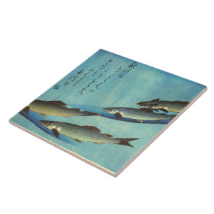 Ai (Trout) - Hiroshige's Colour Japanese Fish Prin Tile