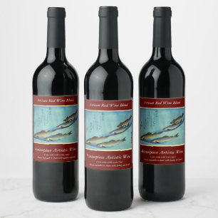 Ai (Trout) - Hiroshige's Colour Japanese Fish Prin Wine Label