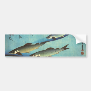Ai (Trout) - Hiroshige's Japanese Fish Print Bumper Sticker