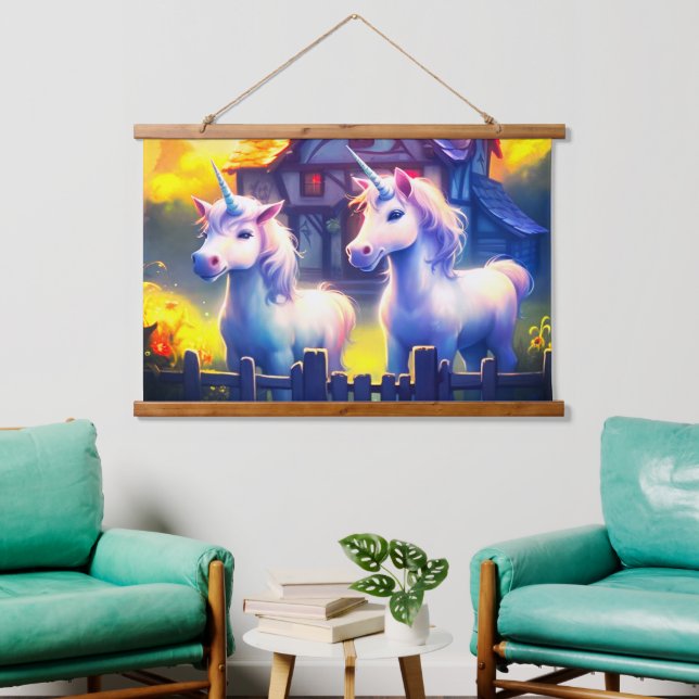 Ai Unicorns Hanging Tapestry (Living Room)