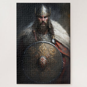 AI Viking Warrior Holding Shield Jigsaw Puzzle