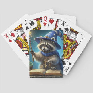 AI wizard racoon playingcards Playing Cards