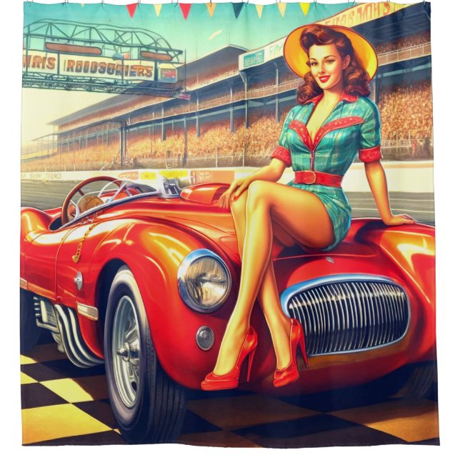 AI Woman Shower Curtain (Front)