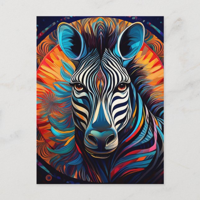 AI zebra Holiday Postcard (Front)