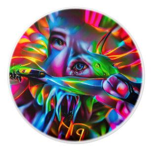 Aichmophobia: Vivid Surreal Art Ceramic Knob