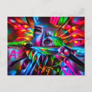Aichmophobia:  Vivid Surreal Art Postcard