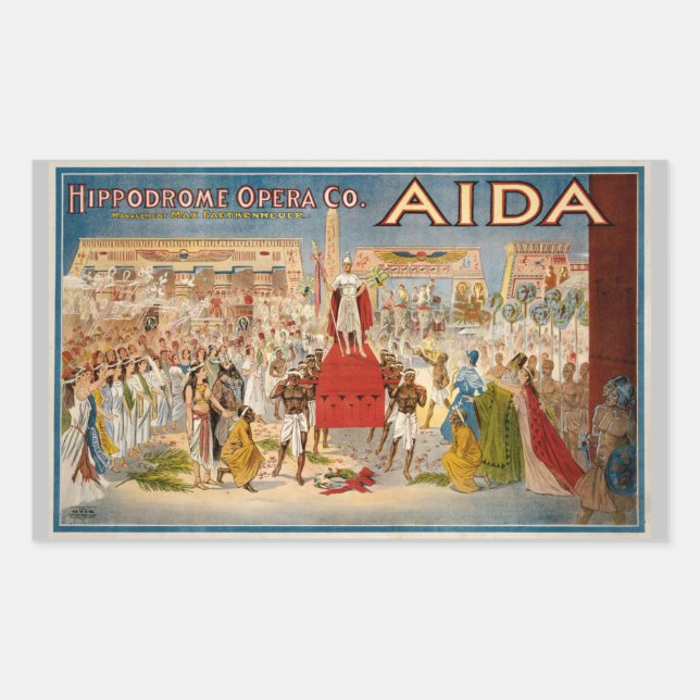 Aida opera vintage poster (1908) rectangular sticker (Front)