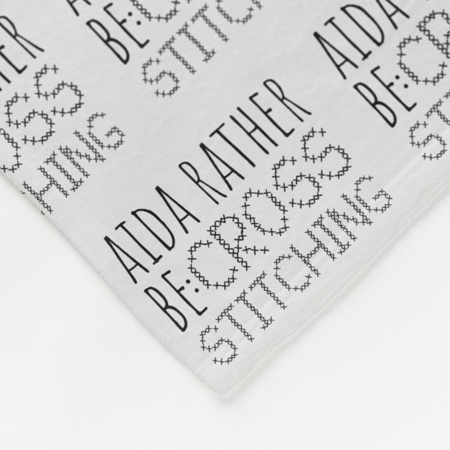 Aida Rather Be Cross Stitching Fun Fleece Blanket (Corner)