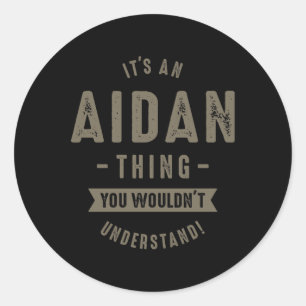 Aidan Name Classic Round Sticker