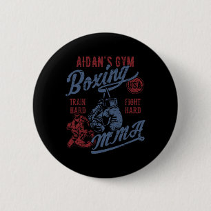 Aidan's Gym Boxing Mma Retro Design For The Name A 6 Cm Round Badge