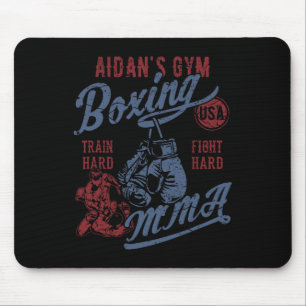 Aidan's Gym Boxing Mma Retro Design For The Name A Mouse Pad